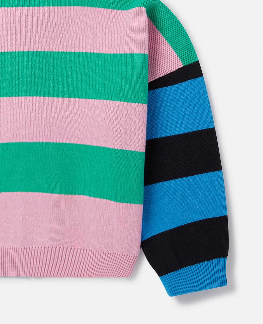 Barn Stella McCartney Trojor Och Koftor | Brokig Stripe Zip Cardigan