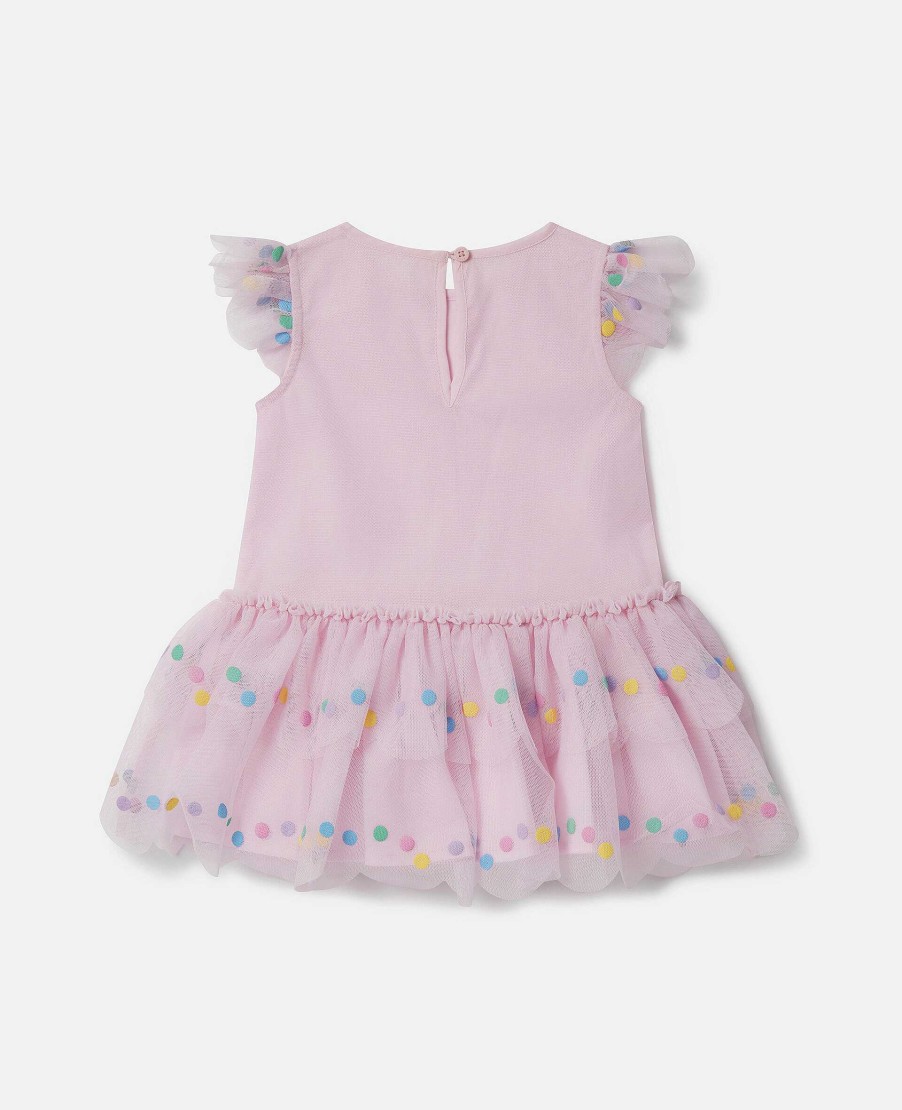 Barn Stella McCartney Baby Flickor | Konfetti Dot Frilled Armlos Klanning