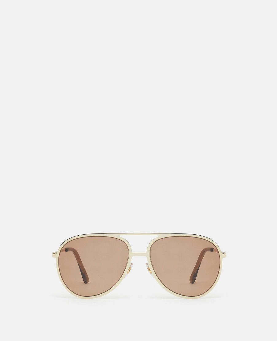 Kvinnor Stella McCartney Solglasogon | Metall Aviator Solglasogon