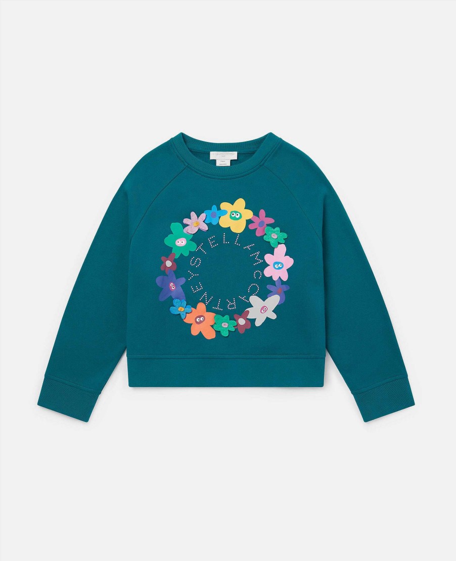 Barn Stella McCartney Trojor Och Koftor | Logo Flower Garland Sweatshirt