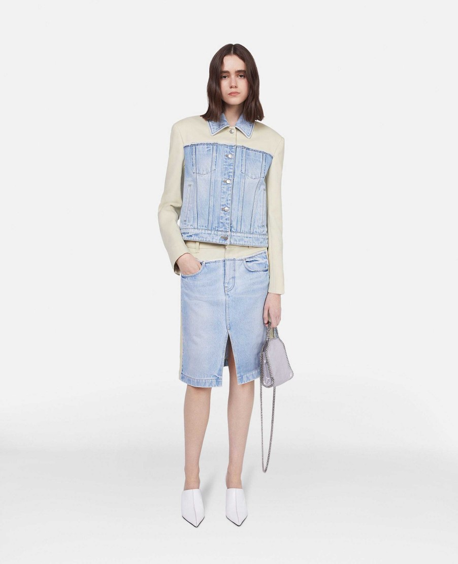 Kvinnor Stella McCartney Denim | Tvafargad Jeanskjol I Panel