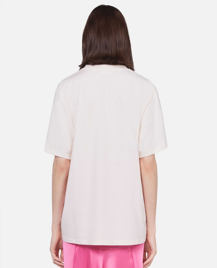 Kvinnor Stella McCartney Trojor Och T-Shirts | Kissing Swans Oversized T-Shirt