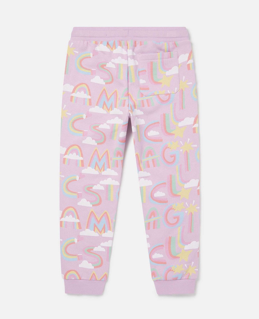 Barn Stella McCartney Byxor Och Kjolar | Rainbow Unicorn Cloud Joggers