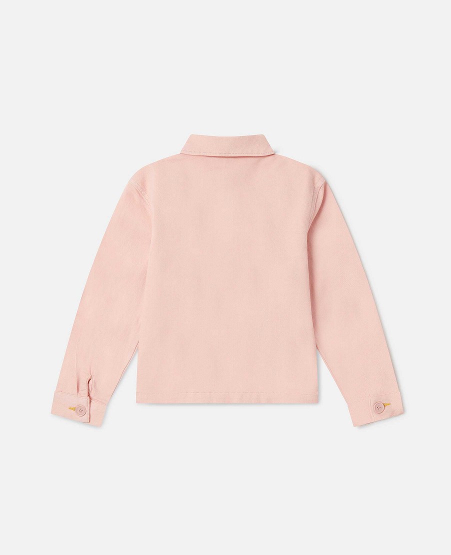 Barn Stella McCartney Trojor Och Koftor | Solrosbroderi Bomullsjacka