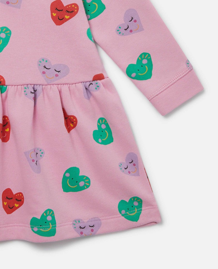 Barn Stella McCartney Baby Flickor | Smiling Heart Print Skater Klanning