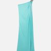 Kvinnor Stella McCartney Klanningar | Falabella Crystal Chain Dubbel Satin One Shoulder Klanning