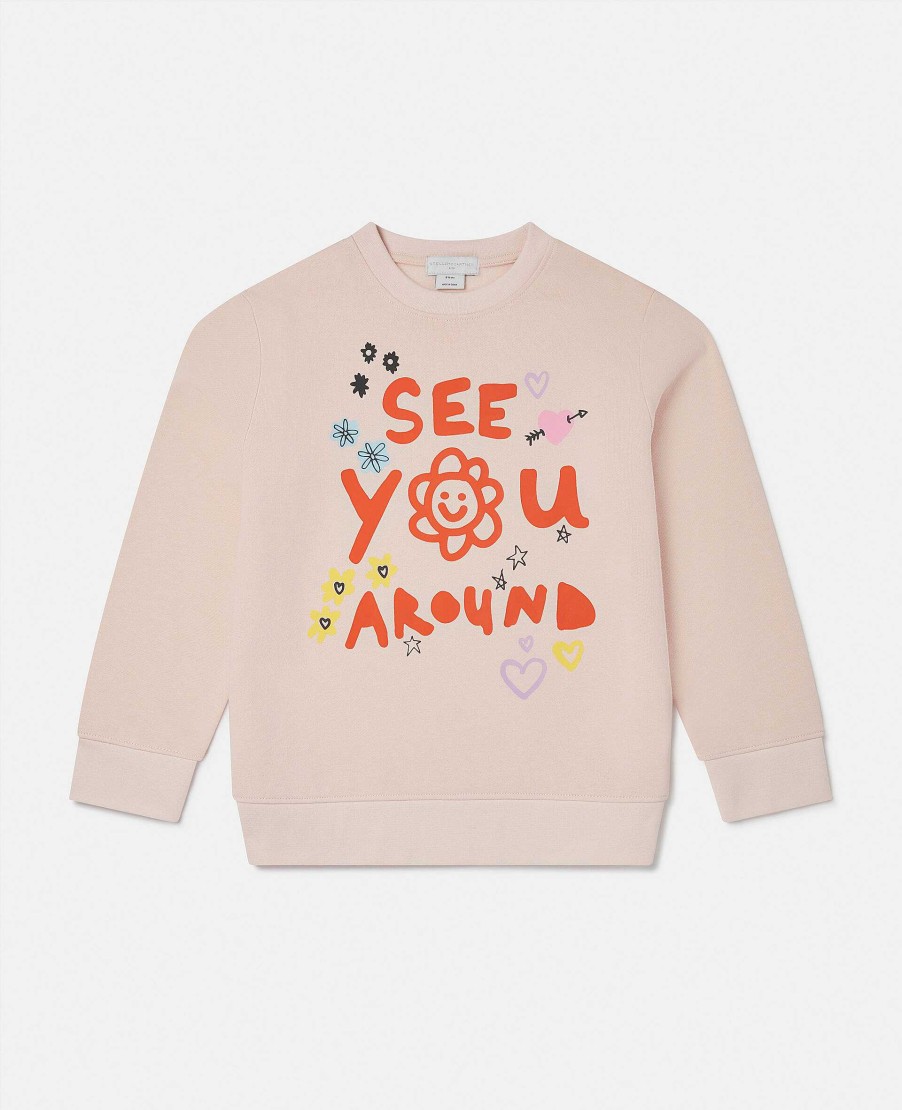 Barn Stella McCartney Trojor Och Koftor | Vi Ses Runt Slogan Sweatshirt