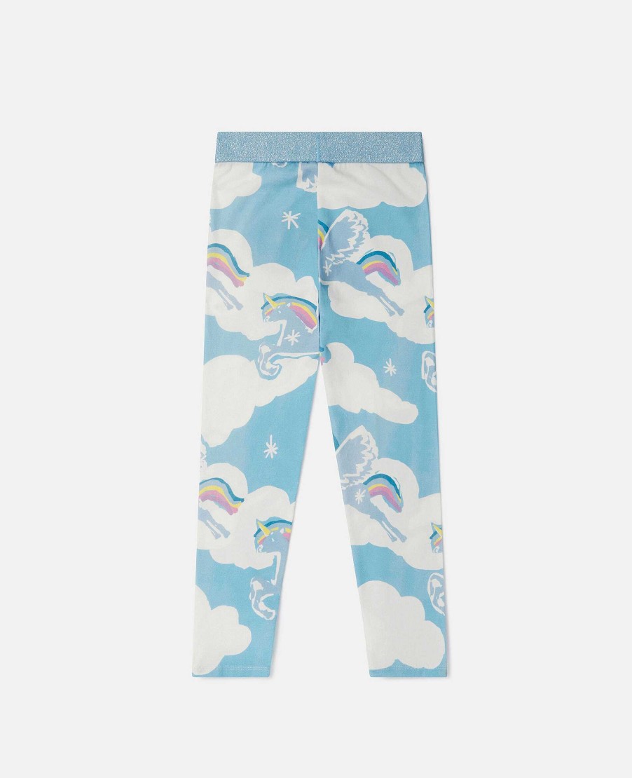 Barn Stella McCartney Byxor Och Kjolar | Rainbow Unicorn Cloud Leggings