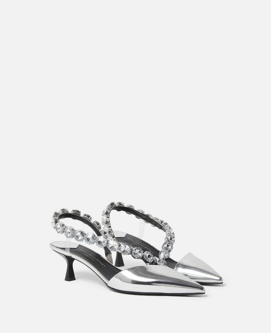 Kvinnor Stella McCartney Halar | Stella Iconic Crystal D'Orsay Kitten-Klackar