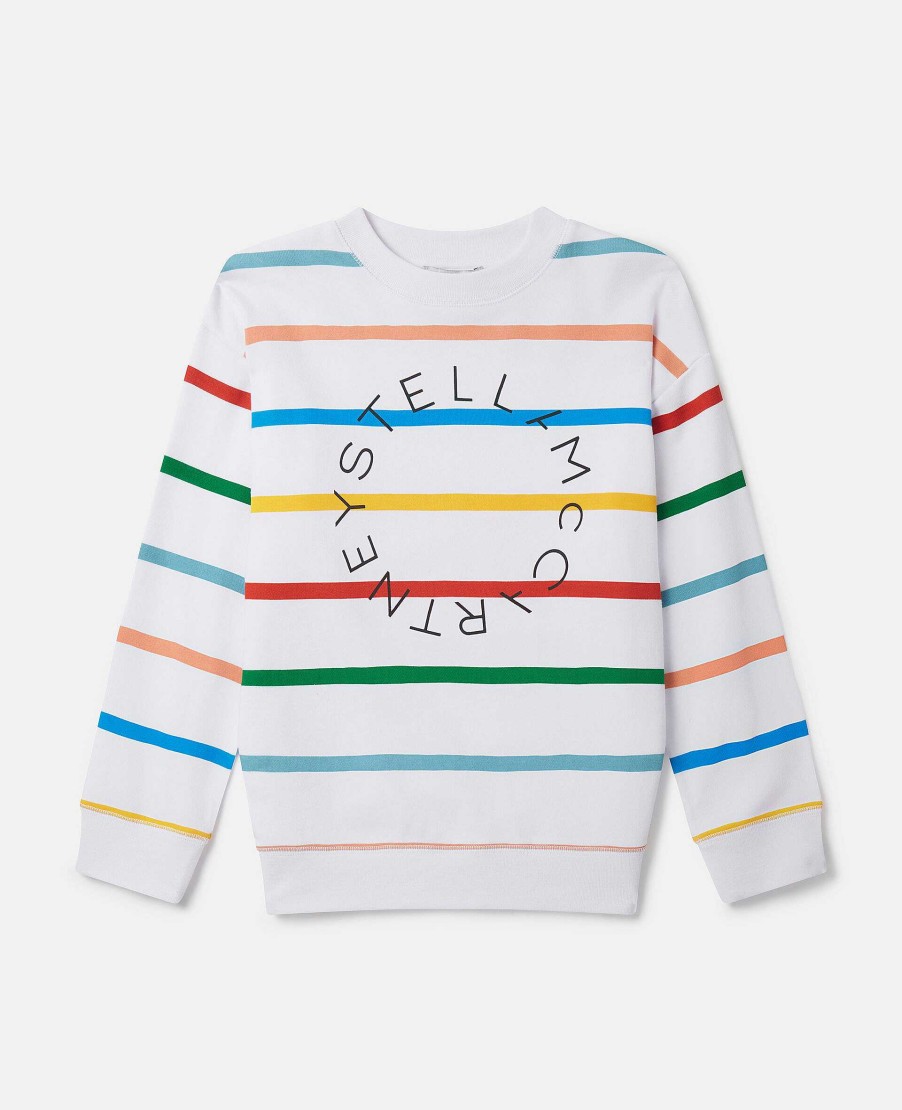 Barn Stella McCartney T-Shirts Och Troja | Randig Troja Med Logotyp