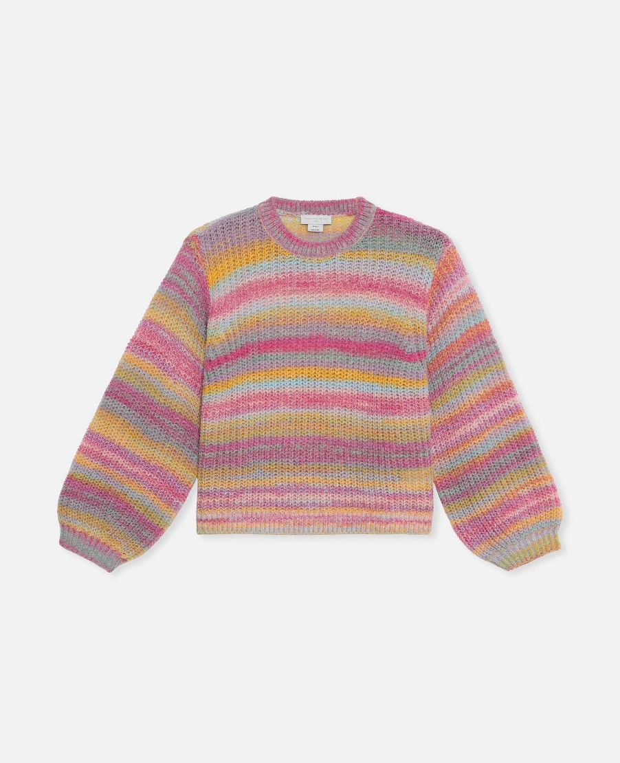 Barn Stella McCartney Trojor Och Koftor | Space Dye Stripe Jumper