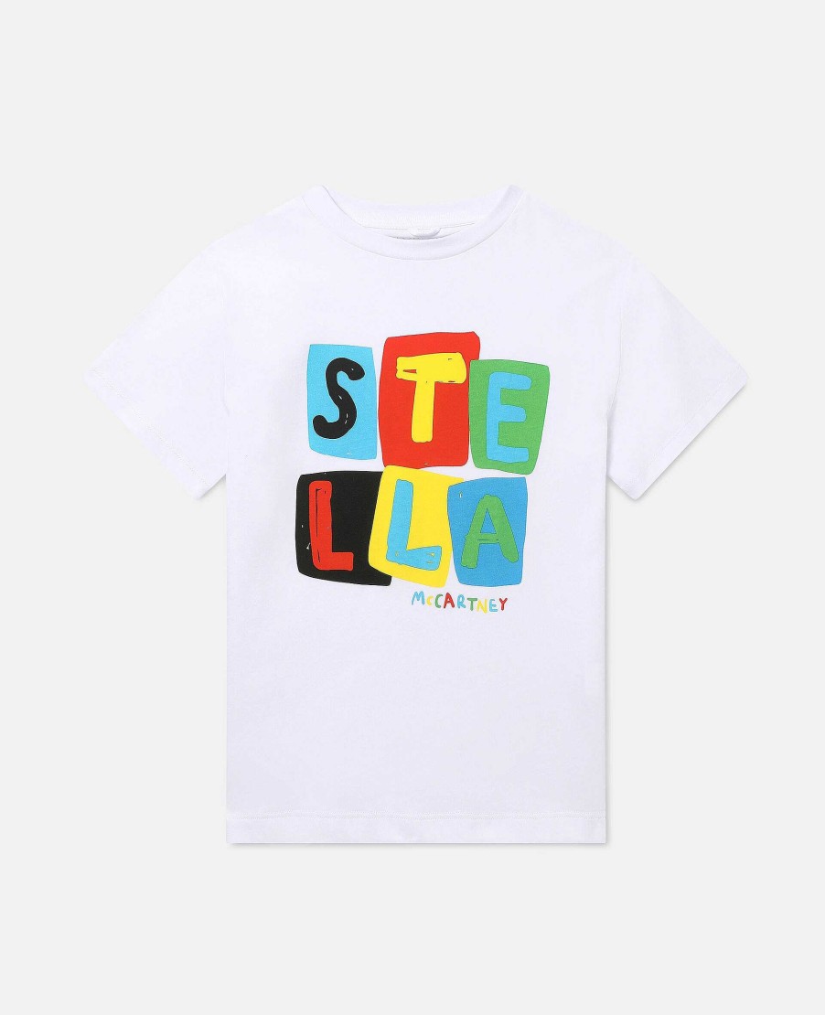 Barn Stella McCartney T-Shirts Och Troja | Bokstavsblock Print T-Shirt