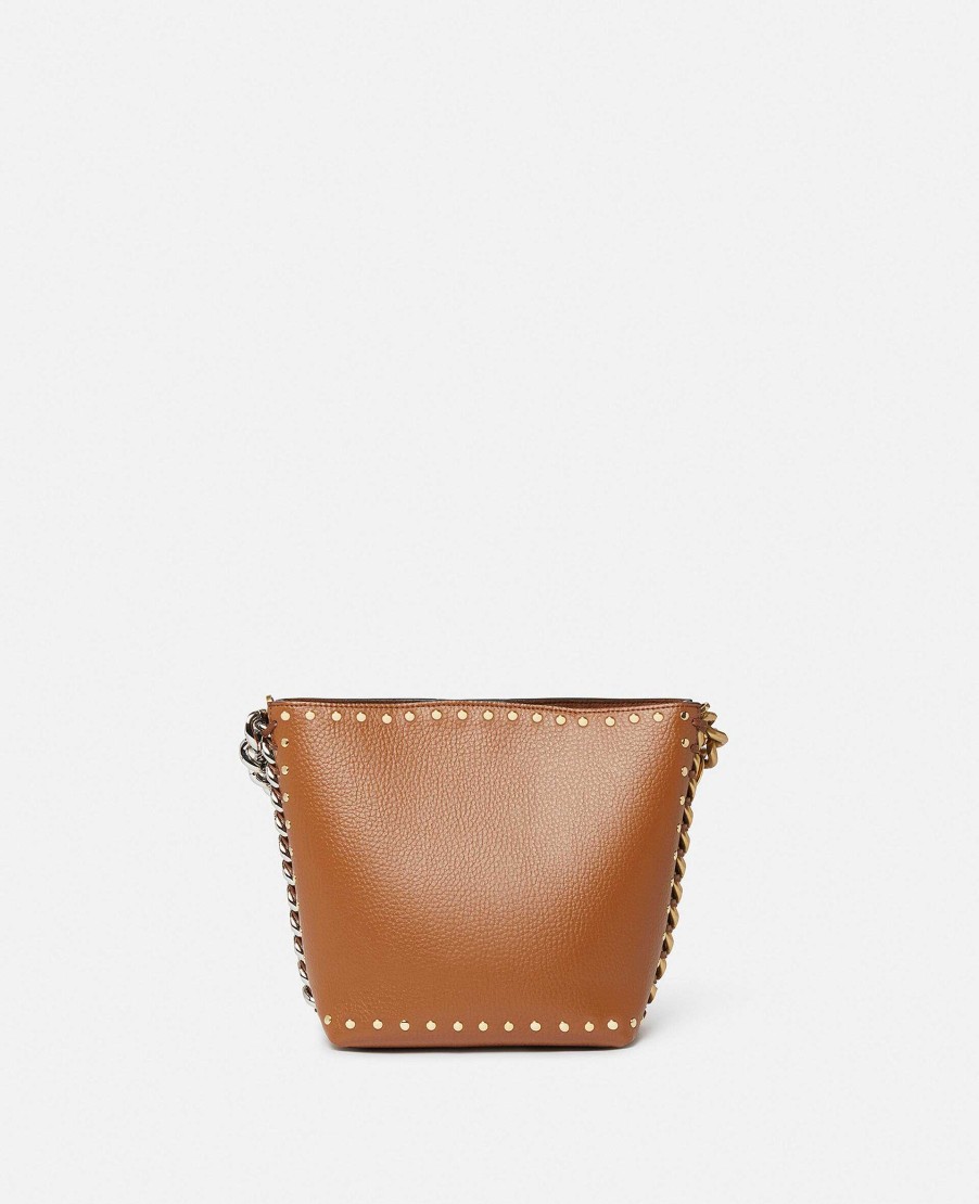 Kvinnor Stella McCartney Crossbody-Vaskor | Frayme Dubbade Grainy Alter Mat Bucket Bag