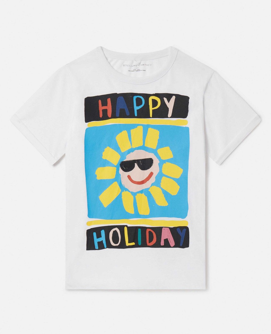 Barn Stella McCartney T-Shirts Och Troja | Happy Holiday T-Shirt