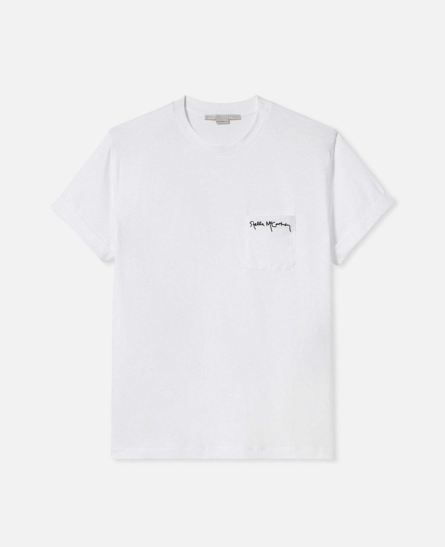 Kvinnor Stella McCartney Trojor Och T-Shirts | Stella Logo Heart Brodery T-Shirt