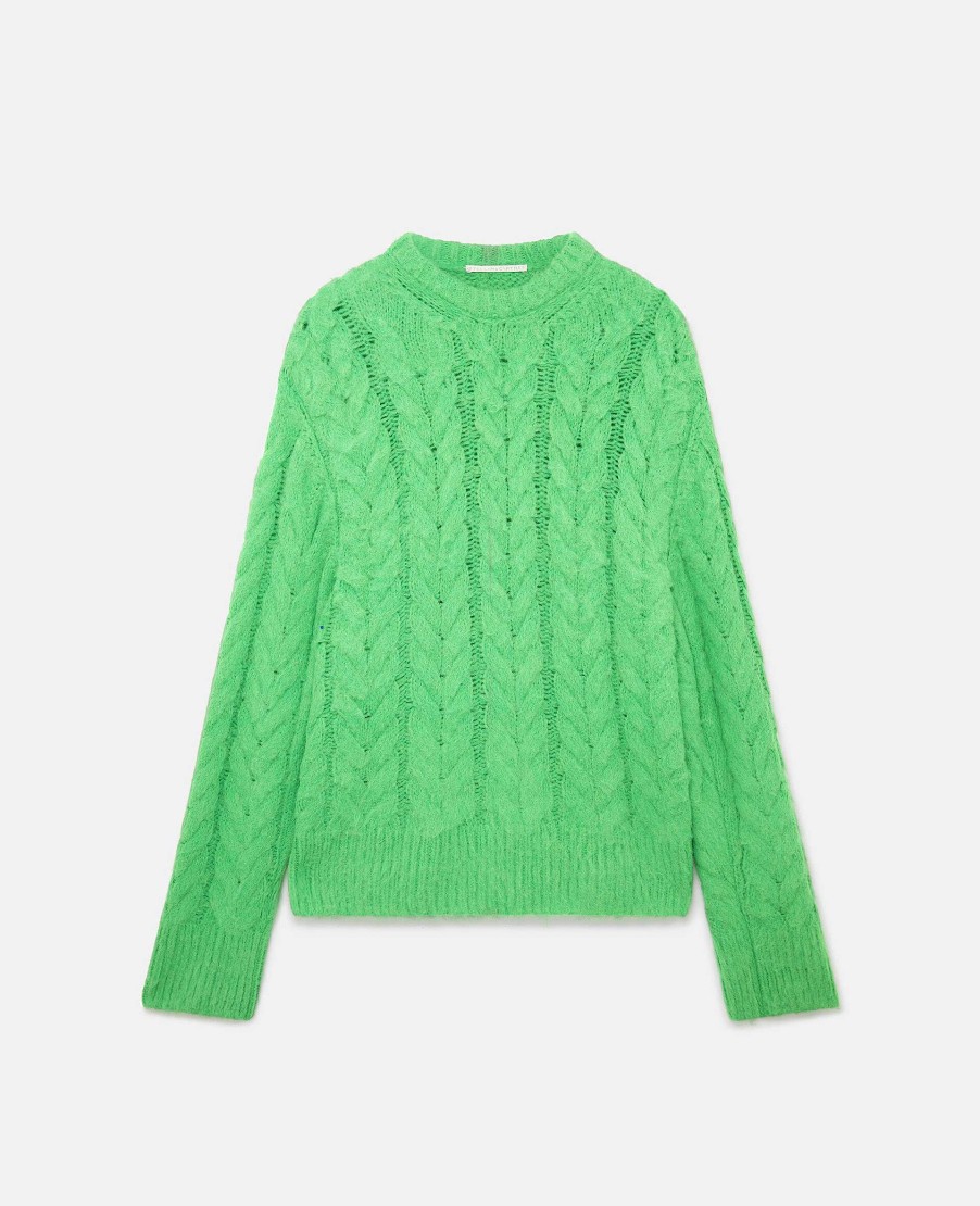 Kvinnor Stella McCartney Trojor Och T-Shirts | Kabelstickad Cape Jumper