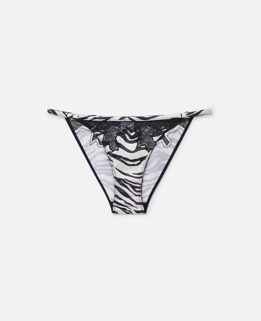 Kvinnor Stella McCartney Underklader Och Nattklader | Zebratryck Satin String Bikinitrosa