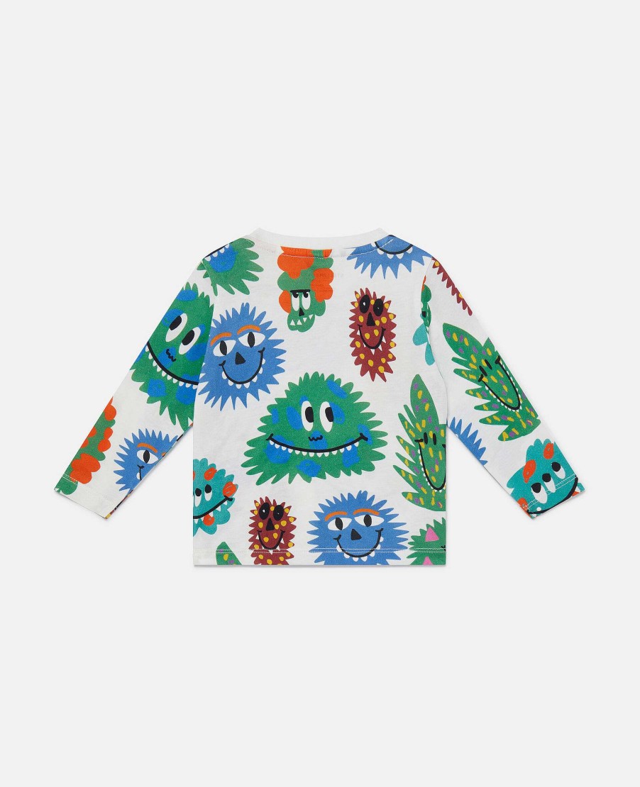 Barn Stella McCartney Baby Boys | Langarmad T-Shirt Med Monstertryck