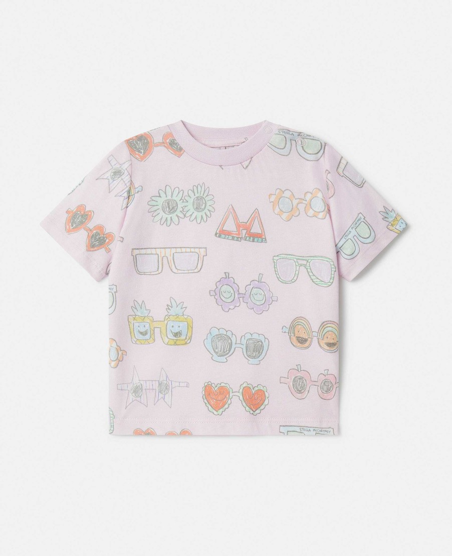 Barn Stella McCartney Baby Flickor | Solglasogon T-Shirt Med Klottertryck