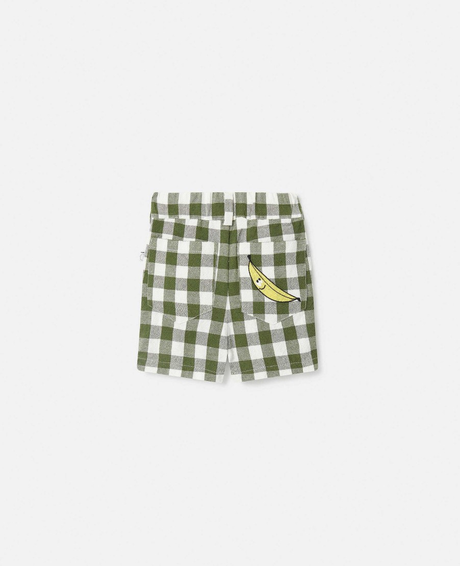 Barn Stella McCartney Byxor Och Shorts | Veggiebroderi Ginghamskjorta