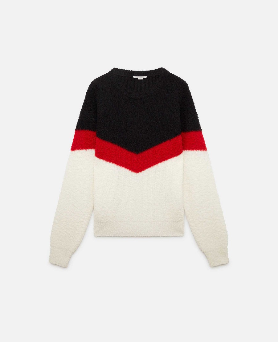 Kvinnor Stella McCartney Trojor Och T-Shirts | Chevron Stripe Cape Jumper