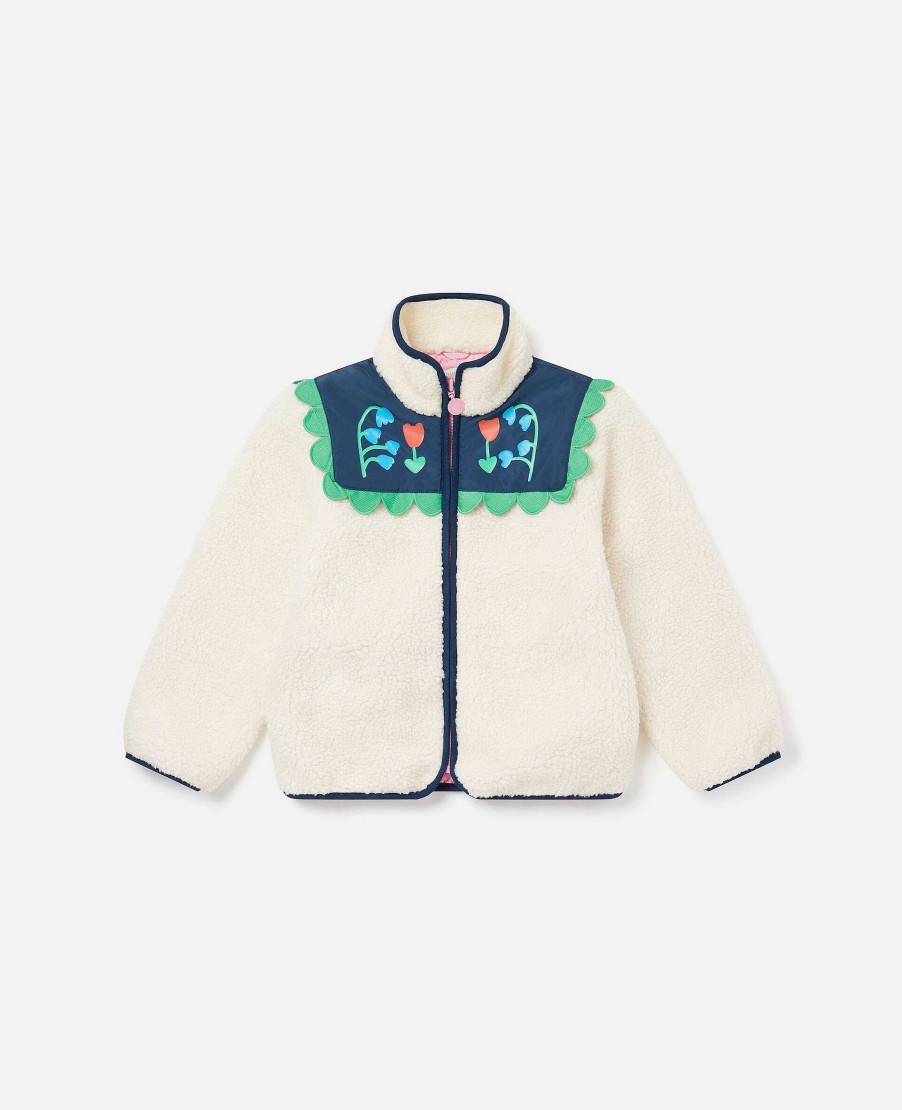 Barn Stella McCartney Trojor Och Koftor | Folkblomma Broderi Fleecejacka