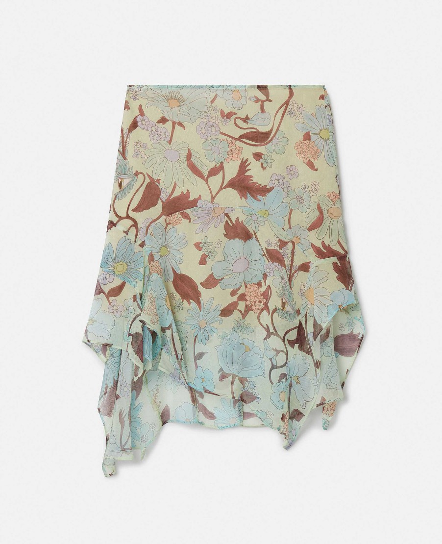 Kvinnor Stella McCartney Kjolar | Lady Garden Print Silk Chiffong Kjol