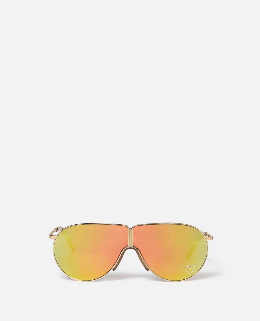 Kvinnor Stella McCartney Solglasogon | Loveheart Metal Aviator Solglasogon