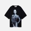 Unisex Stella McCartney T-Shirts | Sexig Robot T-Shirt I Overdimensionerad Ekologisk Bomull