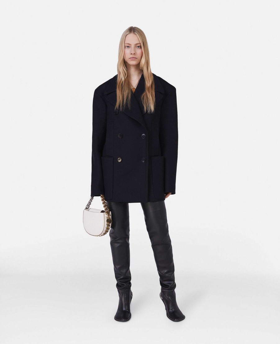 Kvinnor Stella McCartney Skradderi | Dubbelknappt Peacoat