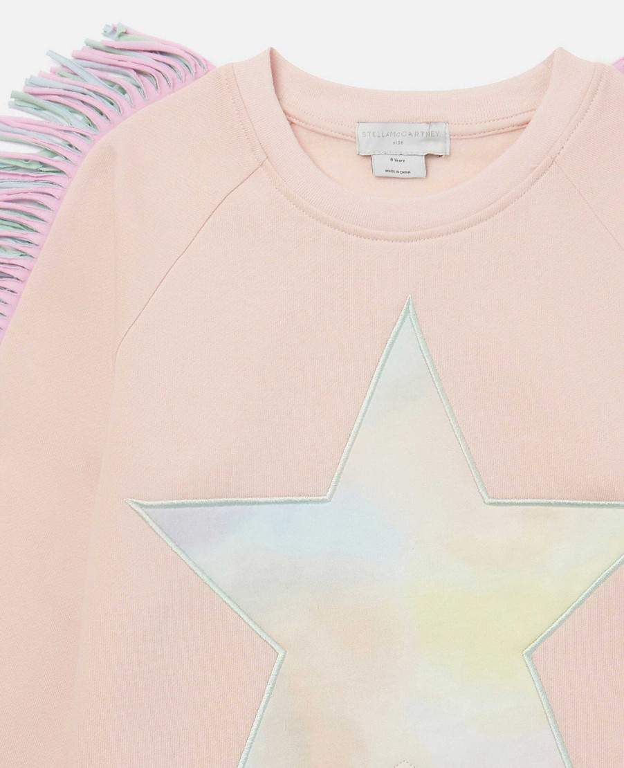 Barn Stella McCartney Trojor Och Koftor | Fringed Star Sweatshirt