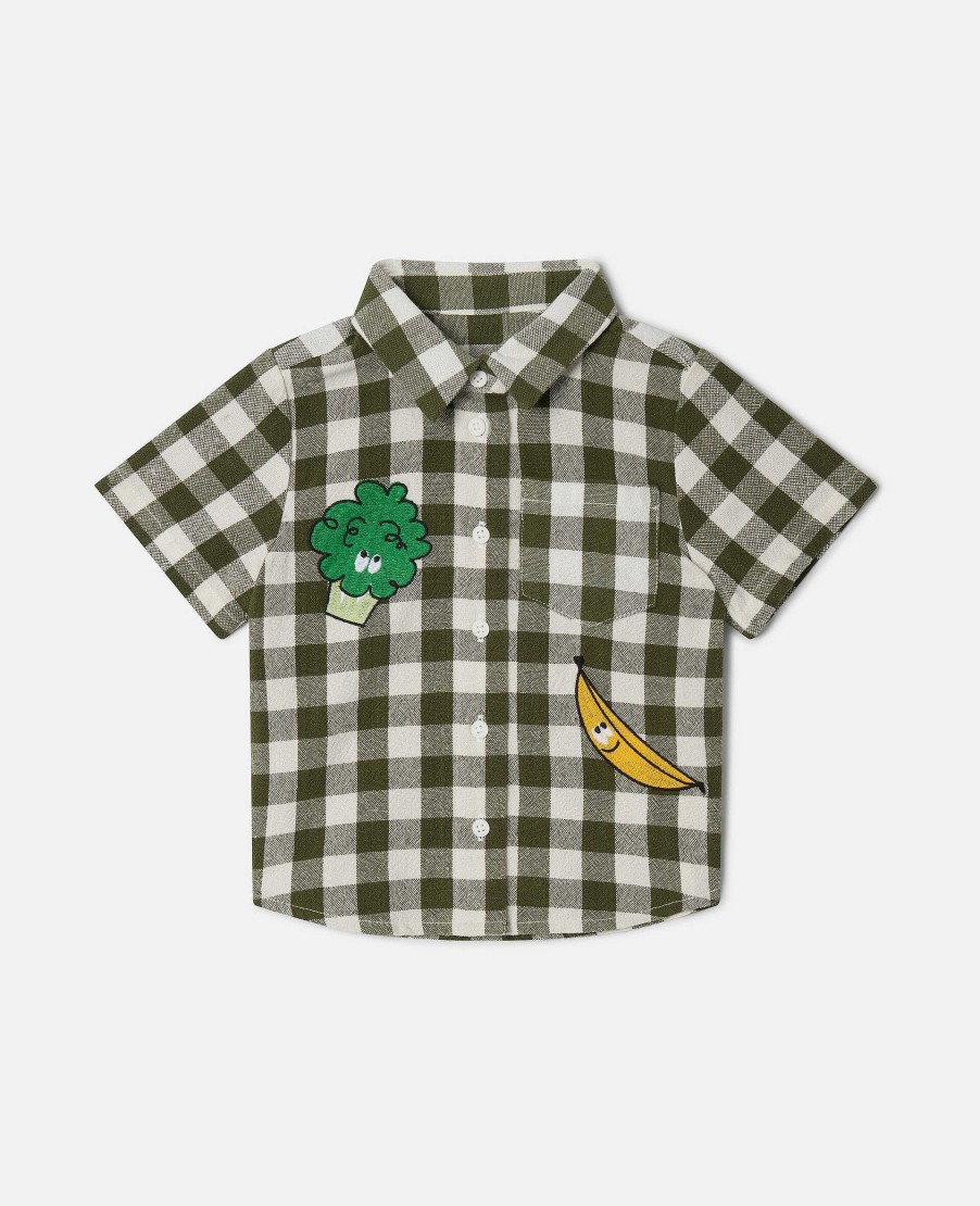 Barn Stella McCartney Baby Boys | Veggiebroderi Ginghamskjorta