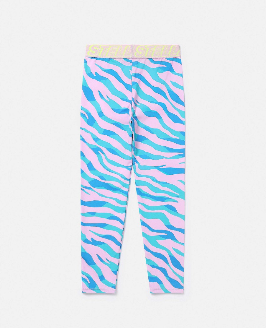 Barn Stella McCartney Byxor Och Kjolar | Leggings Med Zebratryck