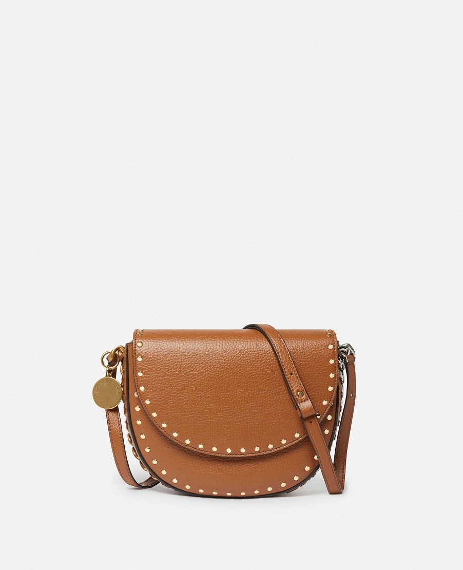 Kvinnor Stella McCartney Crossbody-Vaskor | Frayme Dubbade Grainy Alter Mat Medium Flap Axelvaska