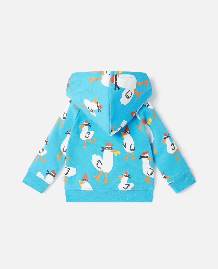 Barn Stella McCartney Baby Boys | Seagull Bandit Hoodie Med Dragkedja