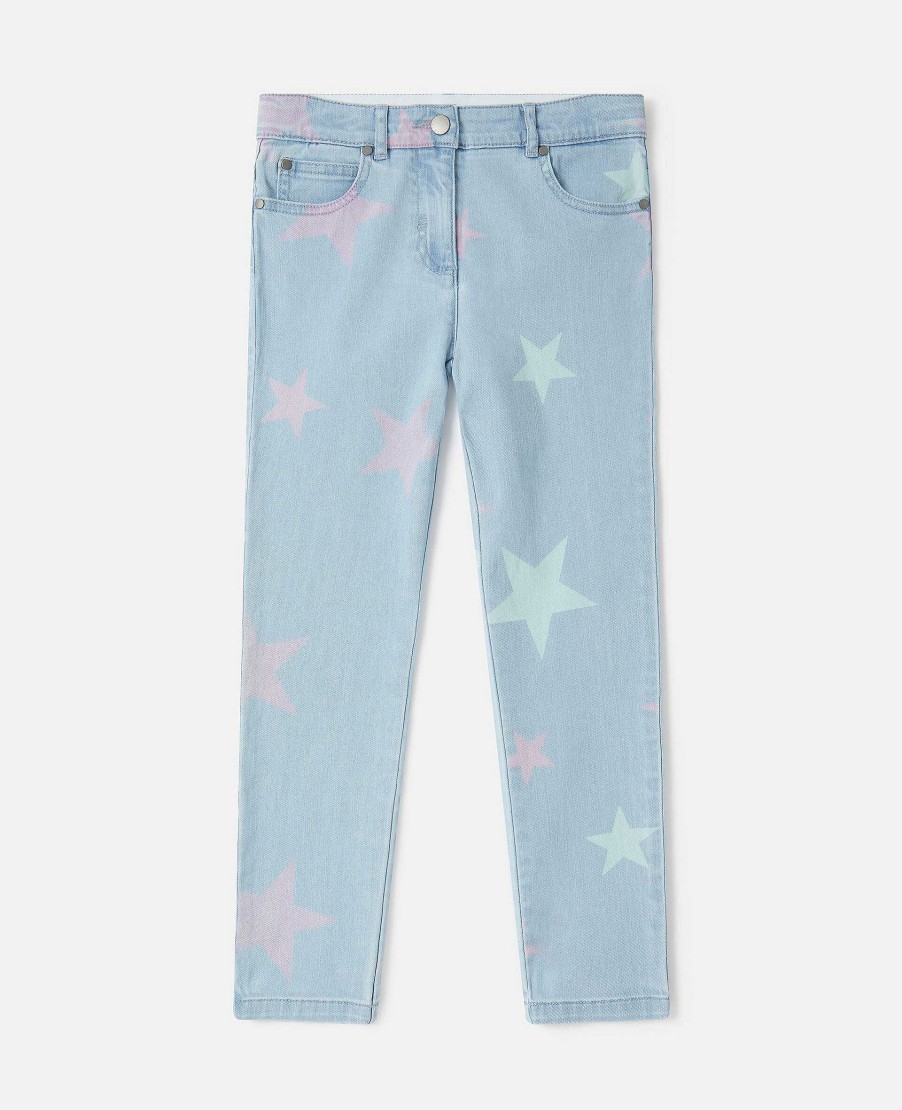 Barn Stella McCartney Byxor Och Kjolar | Stella Star Print Skinny Jeans