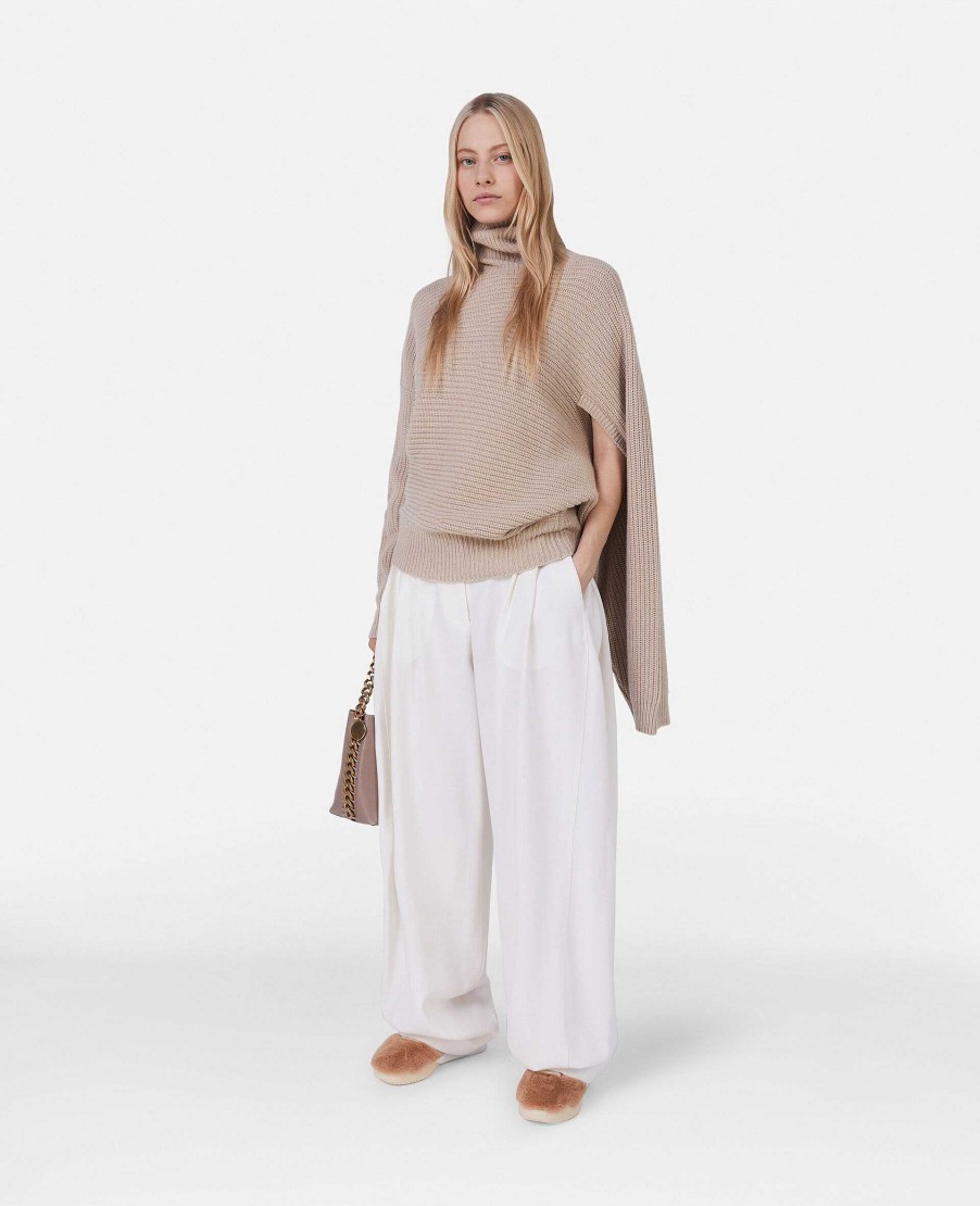 Kvinnor Stella McCartney Trojor Och T-Shirts | Ribbstickad Regenererad Kashmir Cape Jumper