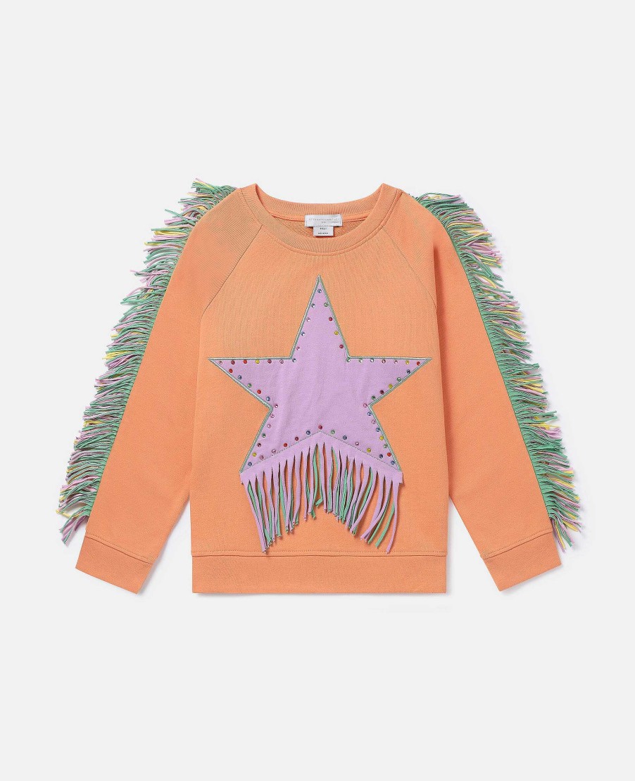 Barn Stella McCartney Trojor Och Koftor | Fringed Star Sweatshirt