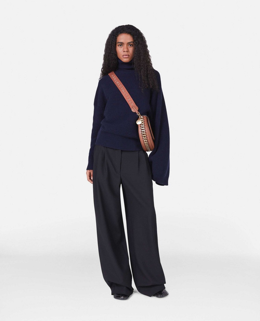 Kvinnor Stella McCartney Trojor Och T-Shirts | Ribbstickad Regenererad Kashmir Cape Jumper