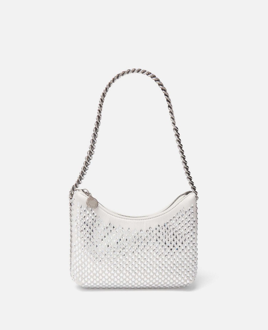 Kvinnor Stella McCartney Ikonisk Falabella | Falabella Crystal Mesh Mini Axelvaska Med Dragkedja