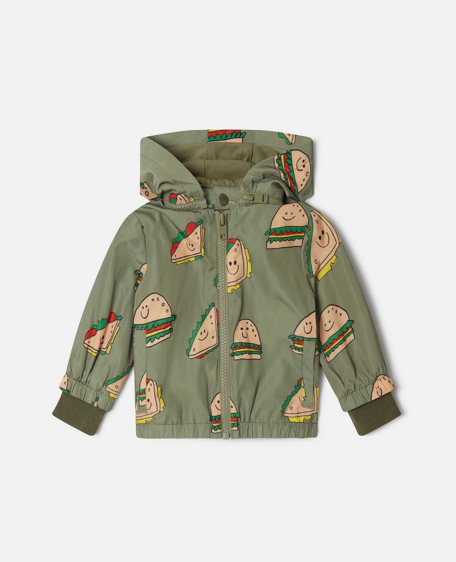 Barn Stella McCartney Baby Boys | Silly Sandwich Print Huvjacka