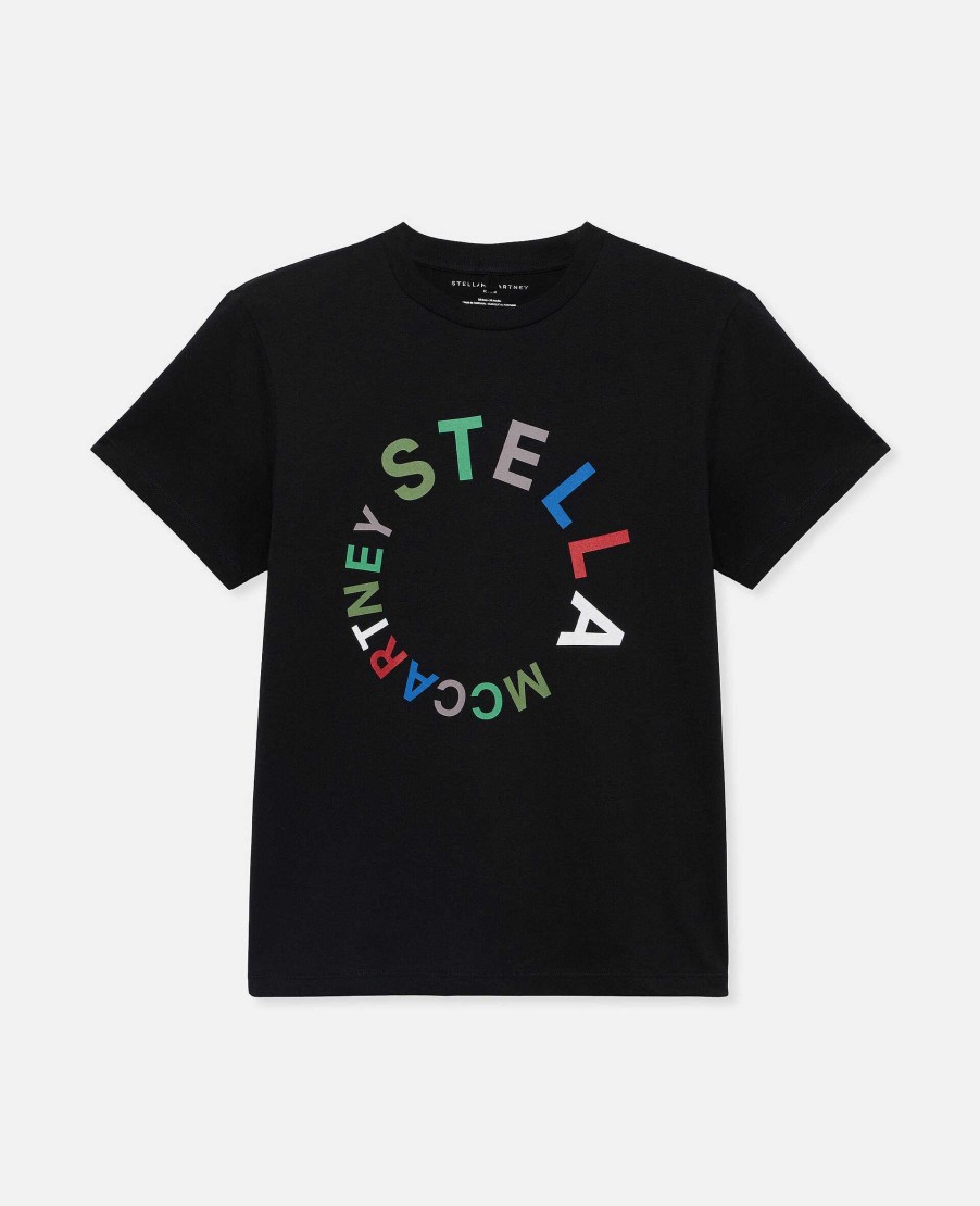 Barn Stella McCartney T-Shirts Och Troja | Cirkular Logotyp Broderi T-Shirt