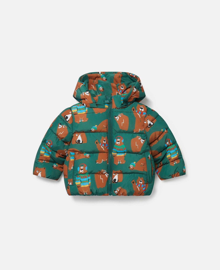 Barn Stella McCartney Baby Boys | Bear Print Puffer Coat