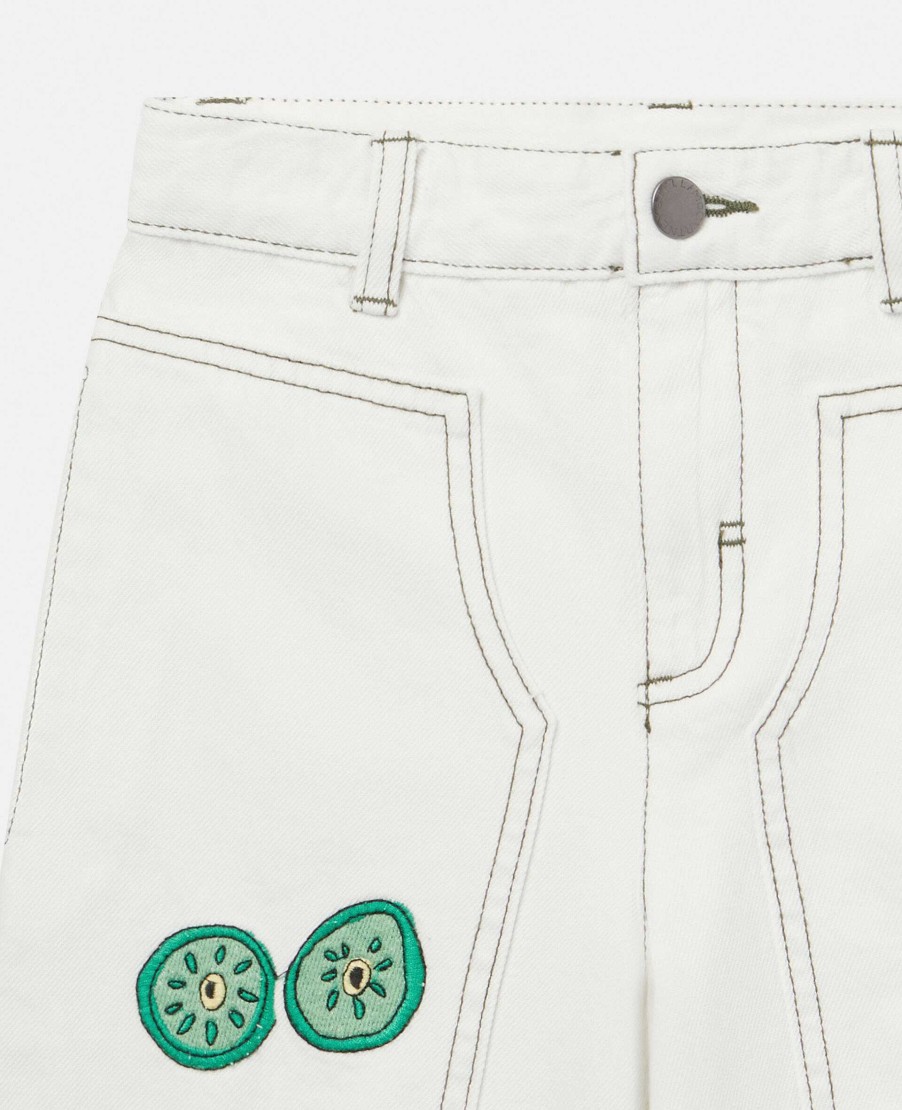 Barn Stella McCartney Byxor Och Shorts | Veggiebroderi Jeansshorts