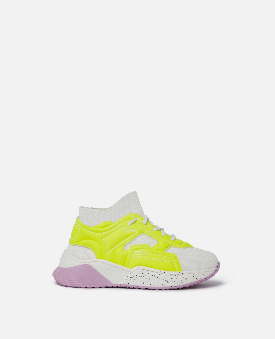 Barn Stella McCartney Skor Och Vaskor | Neon Cage Sock Trainers Med Snorning