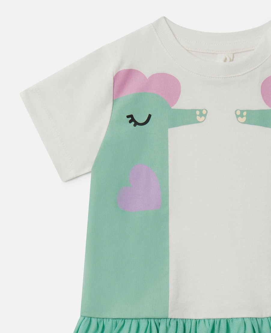 Barn Stella McCartney Baby Flickor | T-Shirtklanning Med Dubbel Sjohasttryck