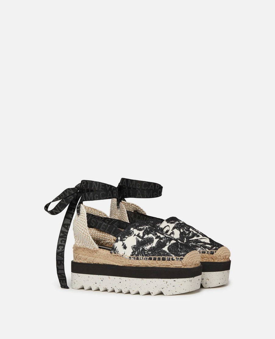 Kvinnor Stella McCartney Kilar | Gaia Moth Embroidery Platform Espadrilles