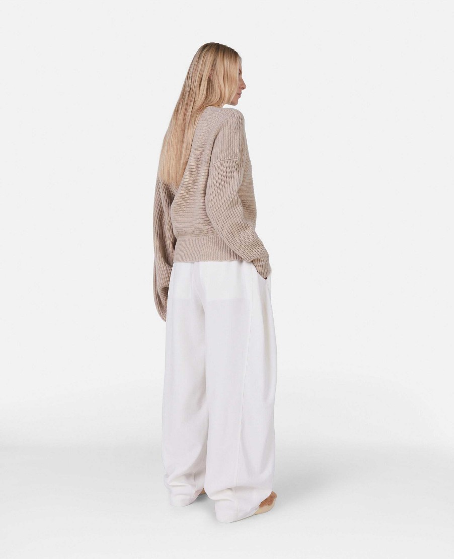 Kvinnor Stella McCartney Trojor Och T-Shirts | Ribbstickad Regenererad Kashmir Cape Jumper