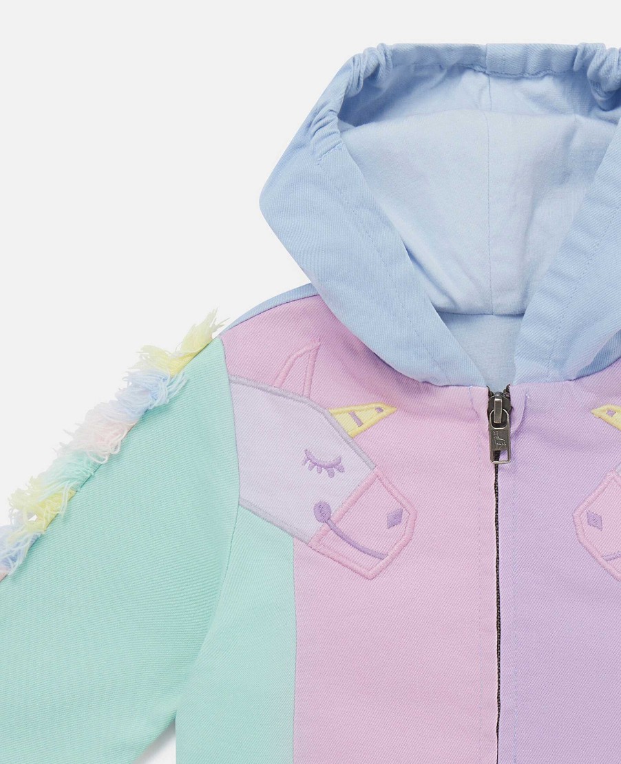 Barn Stella McCartney Baby Flickor | Rainbow Unicorn Hoodie Med Dragkedja