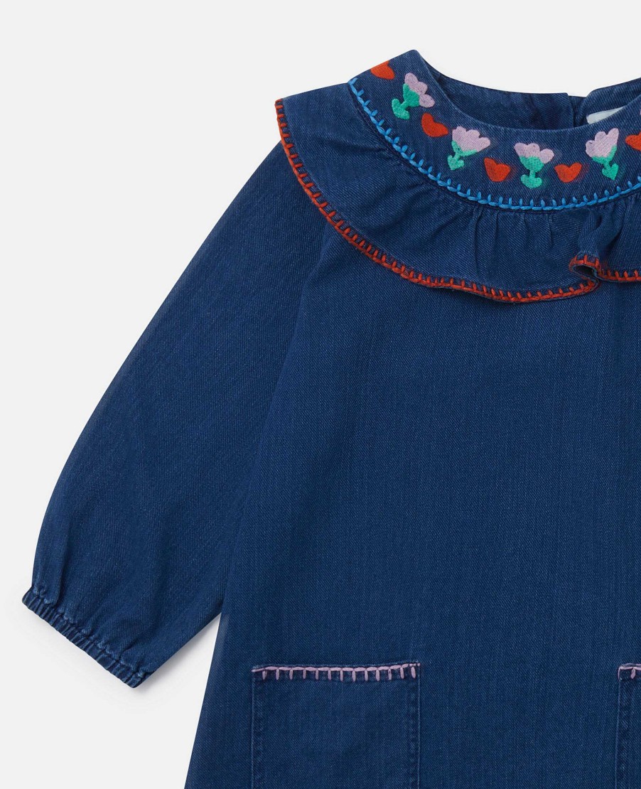 Barn Stella McCartney Klanningar Och Allt-I-Ett | Folkblomma Broderad Kragklanning